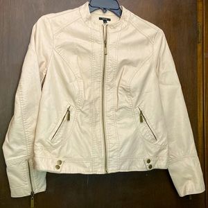 Apt.9 light blush faux leather fitted jacket